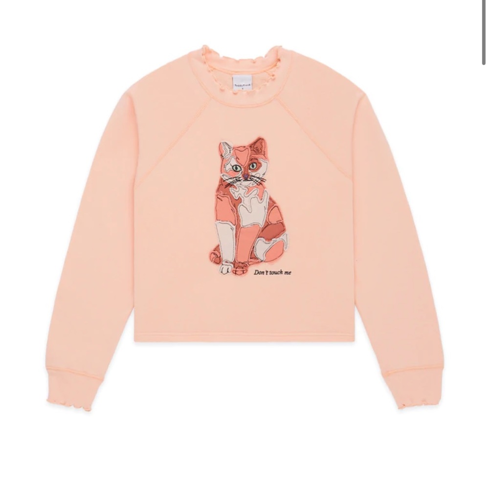 NWT Teddy Fresh Women’s Cat Appliqué Crewneck